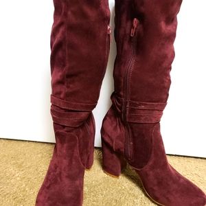 Beautiful Suede, burgundy boots..